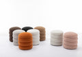 006 Soft Velvet Round Ottoman Footrest Stool,Ivory Ivory Modern Footstool Foam Velvet