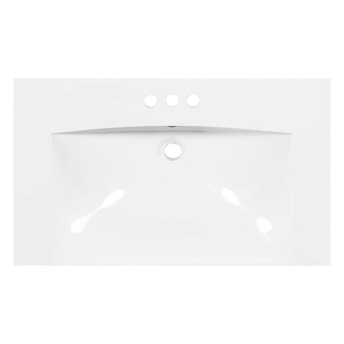 Sink Only 30" Bathroom Vanity White Resin