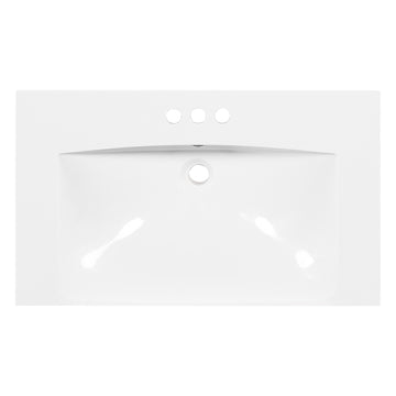 Sink Only 30" Bathroom Vanity White Resin