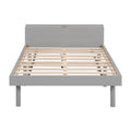 Modern Design Twin Size Platform Bed Frame With Built In Usb Port For Grey Color Grey Particle Board