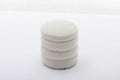006 Soft Velvet Round Ottoman Footrest Stool,Ivory Ivory Modern Footstool Foam Velvet