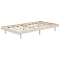 Modern Design Twin Size Floating Platform Bed Frame For White Washed Color White Washed Particle Board