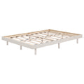 Modern Design Full Floating Platform Bed Frame For White Washed Color White Washed Particle Board