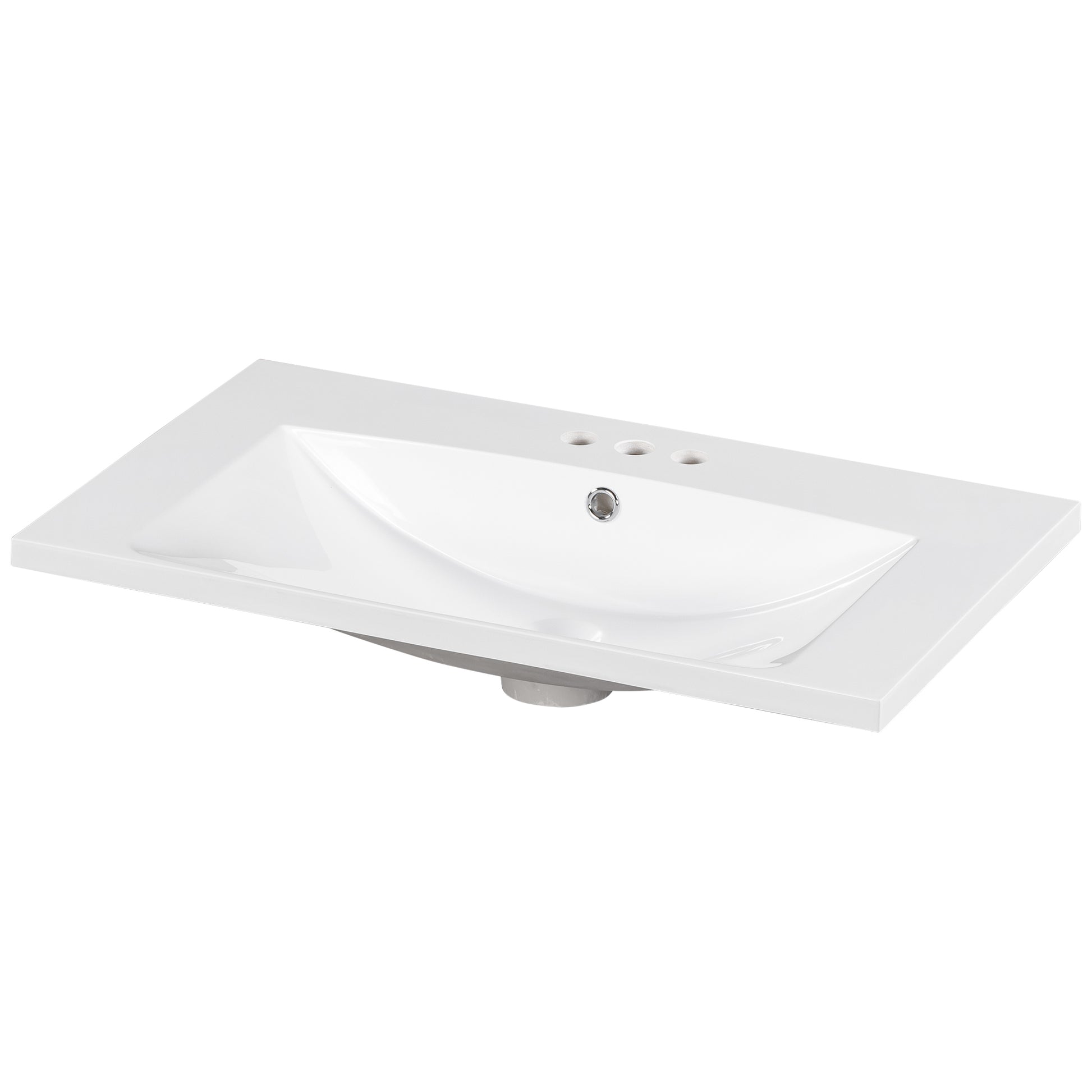 Sink Only 30" Bathroom Vanity White Resin