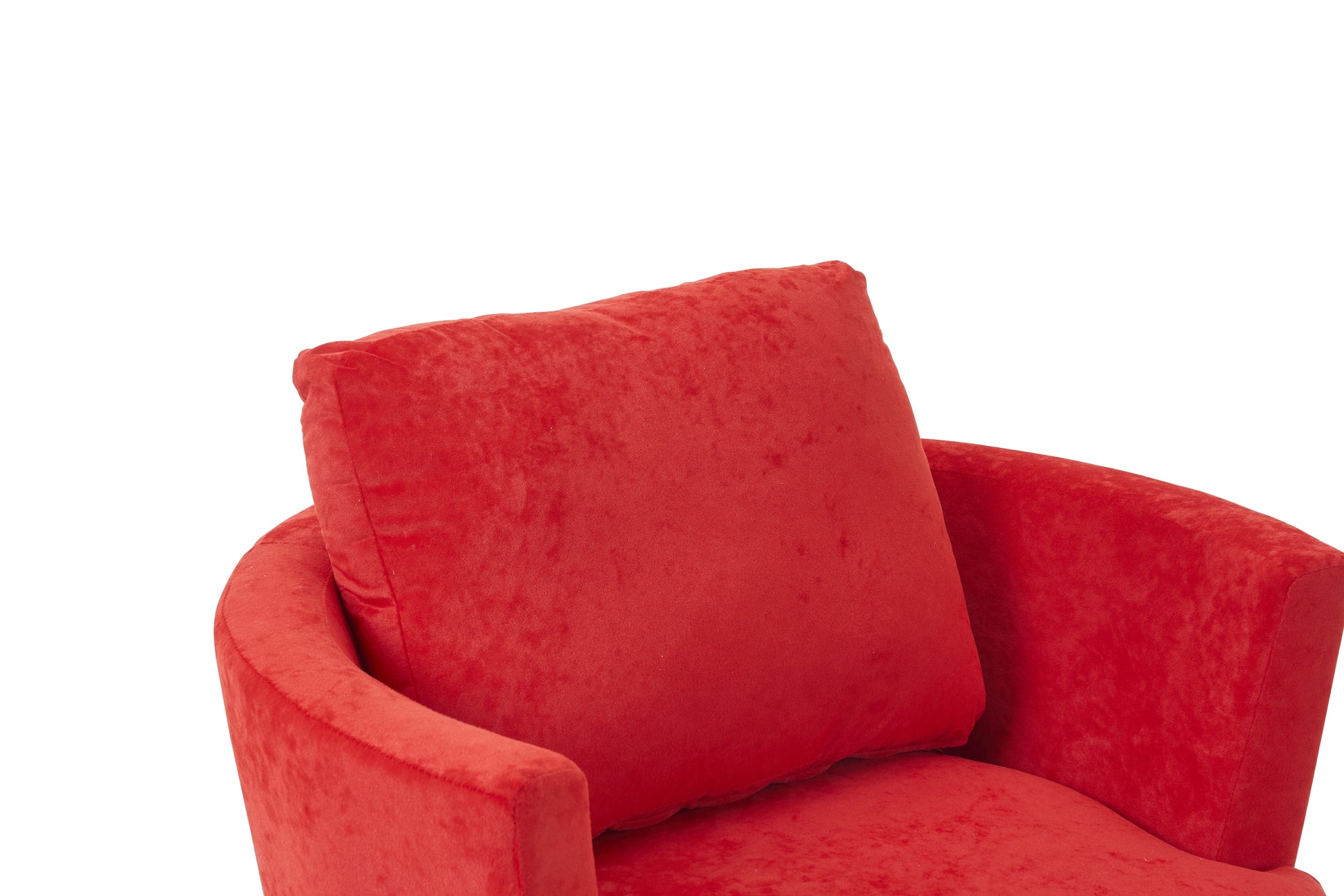 Velvet Swivel Barrel Chair, Swivel Accent Chairs Armchair For Living Room, Reading Chairs For Bedroom Comfy, Round Barrel Chairs With Gold Stainless Steel Base Red Red Primary Living Space Modern Velvet