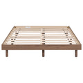 Modern Design Full Floating Platform Bed Frame For Walnut Color Walnut Particle Board