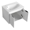 24 Inch Wall Mounted Bathroom Vanity With Sink, Soft Close Doors, For Small Bathroom Kd Packing White 2 Bathroom Wall Mounted Modern Plywood