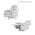 Swivel Rocking Recliner Sofa Chair With Usb Charge Port & Cup Holder For Living Room, Bedroom,Light Orange Orange Foam