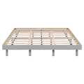 Modern Design Queen Floating Platform Bed Frame For Grey Color Grey Particle Board