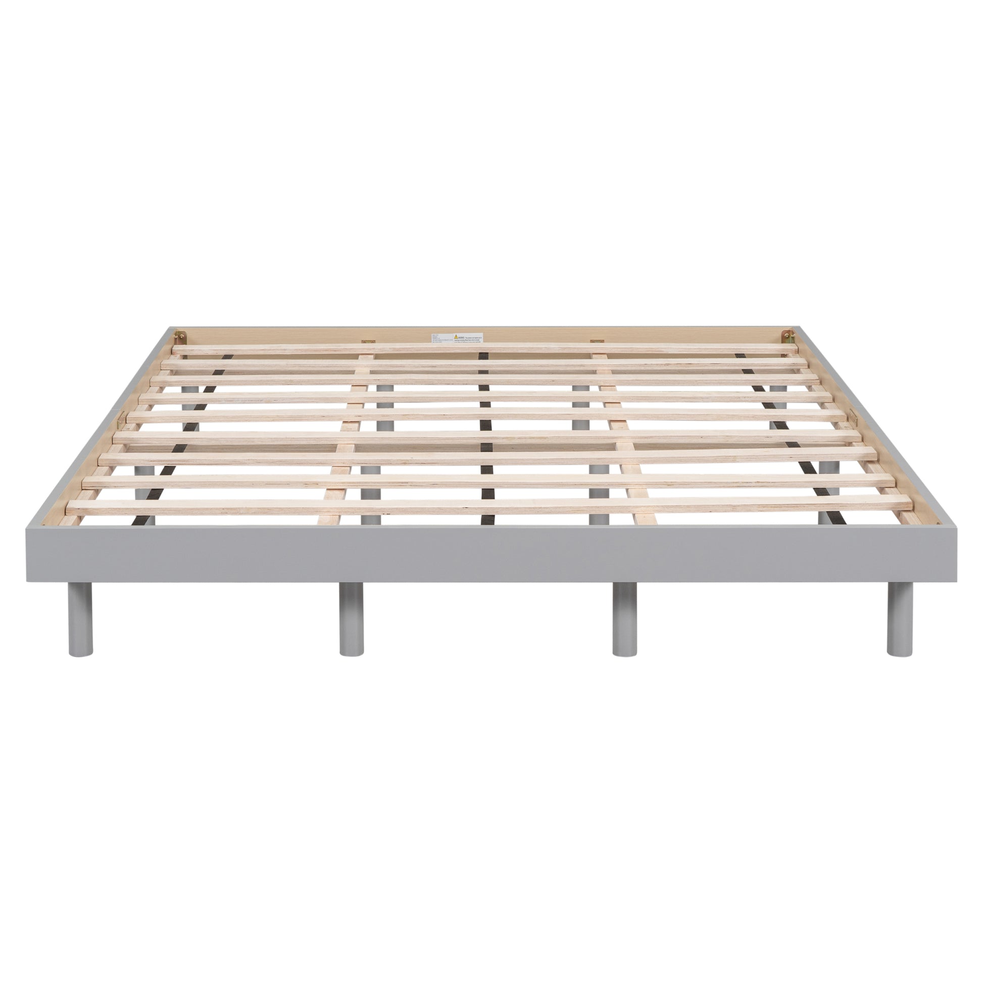 Modern Design Queen Floating Platform Bed Frame For Grey Color Grey Particle Board