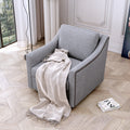 360 Degree Swivel Armchair Cotton Linen Skin Friendly Fabric Ergonomic Design Brass Nail Decorative Armchair Living Room Chairs Bedroom Chairs Living Room Chairs Black Legs Suitable For Indoor Homes