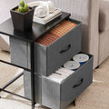 Drawers Dresser Chest Of Drawers,Metal Frame And Wood Top,Gray,Two Packs Gray Wood