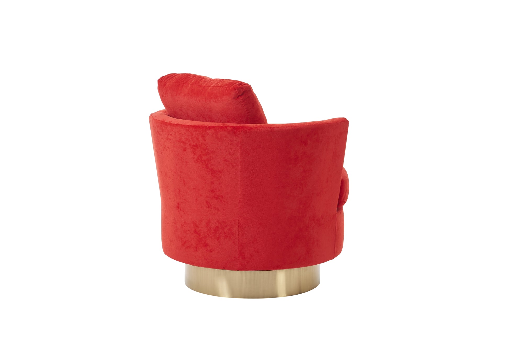 Velvet Swivel Barrel Chair, Swivel Accent Chairs Armchair For Living Room, Reading Chairs For Bedroom Comfy, Round Barrel Chairs With Gold Stainless Steel Base Red Red Primary Living Space Modern Velvet