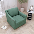 360 Degree Swivel Armchair Cotton Linen Skin Friendly Fabric Ergonomic Design Brass Nail Decorative Armchair Living Room Chairs Bedroom Chairs Living Room Chairs Black Legs Suitable For Indoor Homes