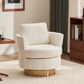 Velvet Swivel Barrel Chair, Swivel Accent Chairs Armchair For Living Room, Reading Chairs For Bedroom Comfy, Round Barrel Chairs With Gold Stainless Steel Base Beige Beige Primary Living Space Modern Velvet