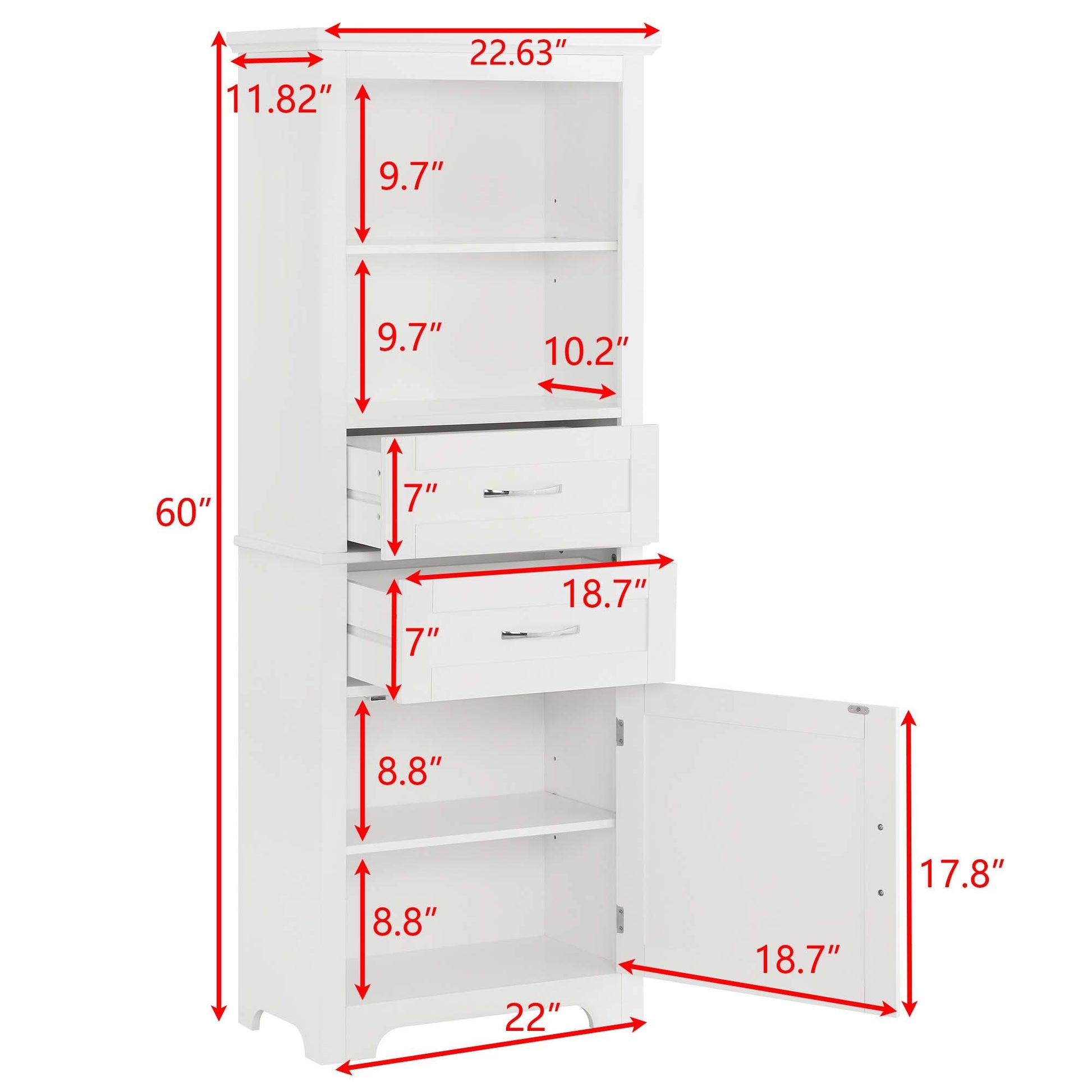 Bathroom Cabinets, Storage Cabinets, Cupboards, Storage Cabinets With Doors, Display Cabinets With Open Shelves, Freestanding Living Room Floor Cabinets, Home Office White Mdf