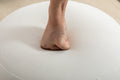 006 Soft Velvet Round Ottoman Footrest Stool,Ivory Ivory Modern Footstool Foam Velvet