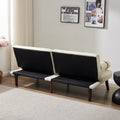 Convertible Sofa Bed Futon With Solid Wood Legs Linen Fabric Ivory Ivory Fabric