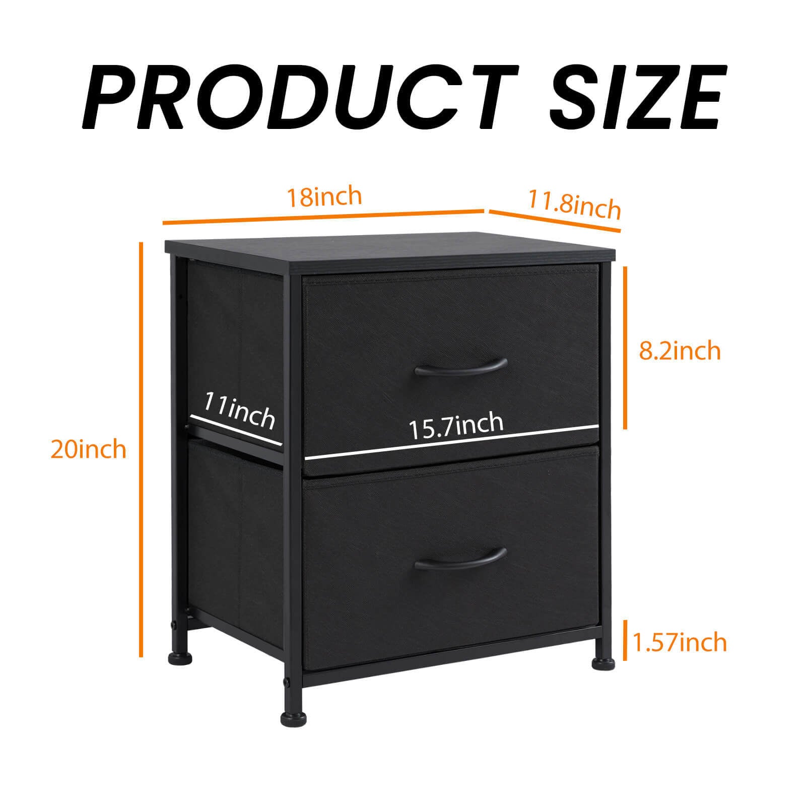 Drawers Dresser Chest Of Drawers,Metal Frame And Wood Top,2Bc,Black Black Wood