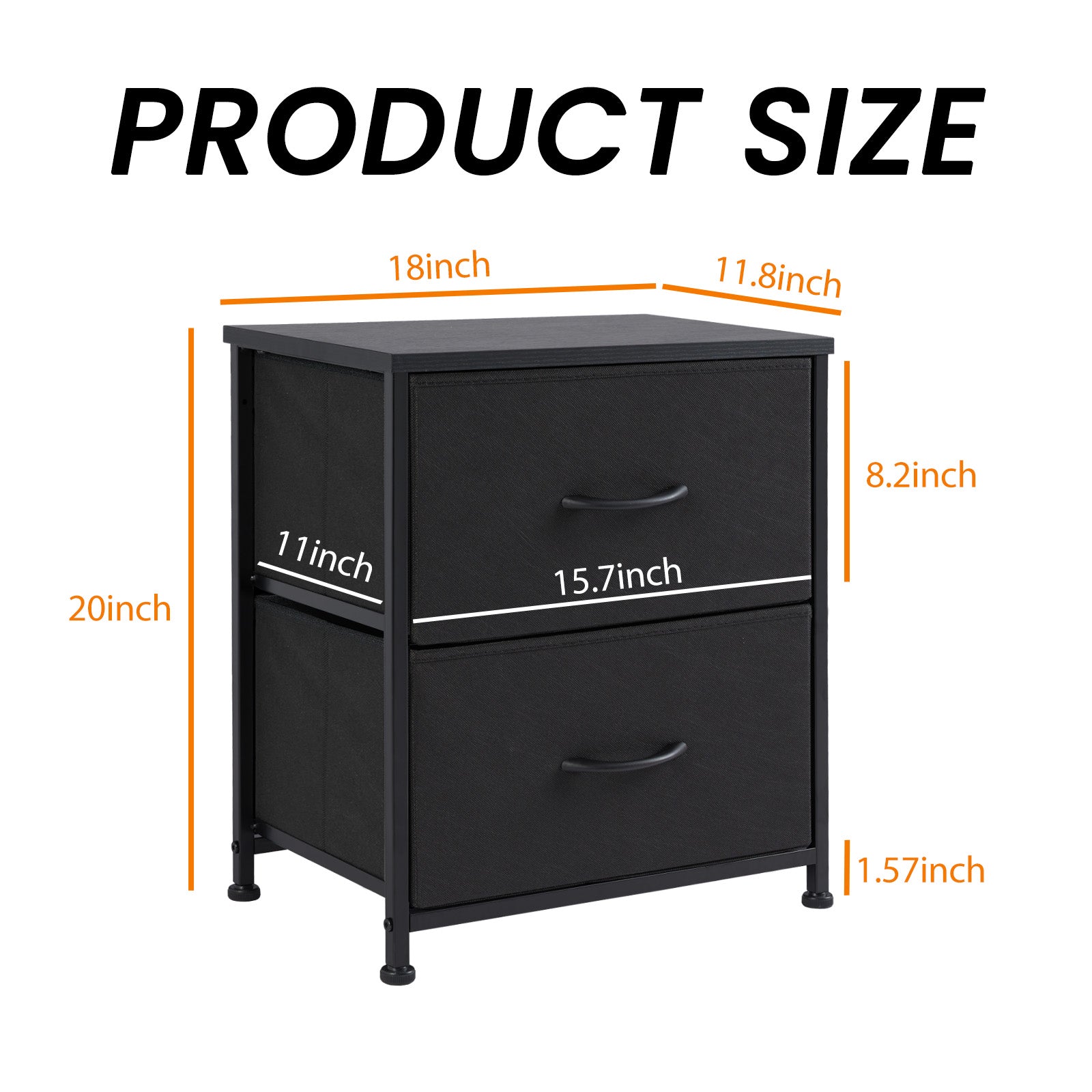 Drawers Dresser Chest Of Drawers,Metal Frame And Wood Top,Black,Two Packs Black Wood