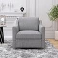 360 Degree Swivel Armchair Cotton Linen Skin Friendly Fabric Ergonomic Design Brass Nail Decorative Armchair Living Room Chairs Bedroom Chairs Living Room Chairs Black Legs Suitable For Indoor Homes