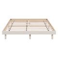 Modern Design Full Floating Platform Bed Frame For White Washed Color White Washed Particle Board