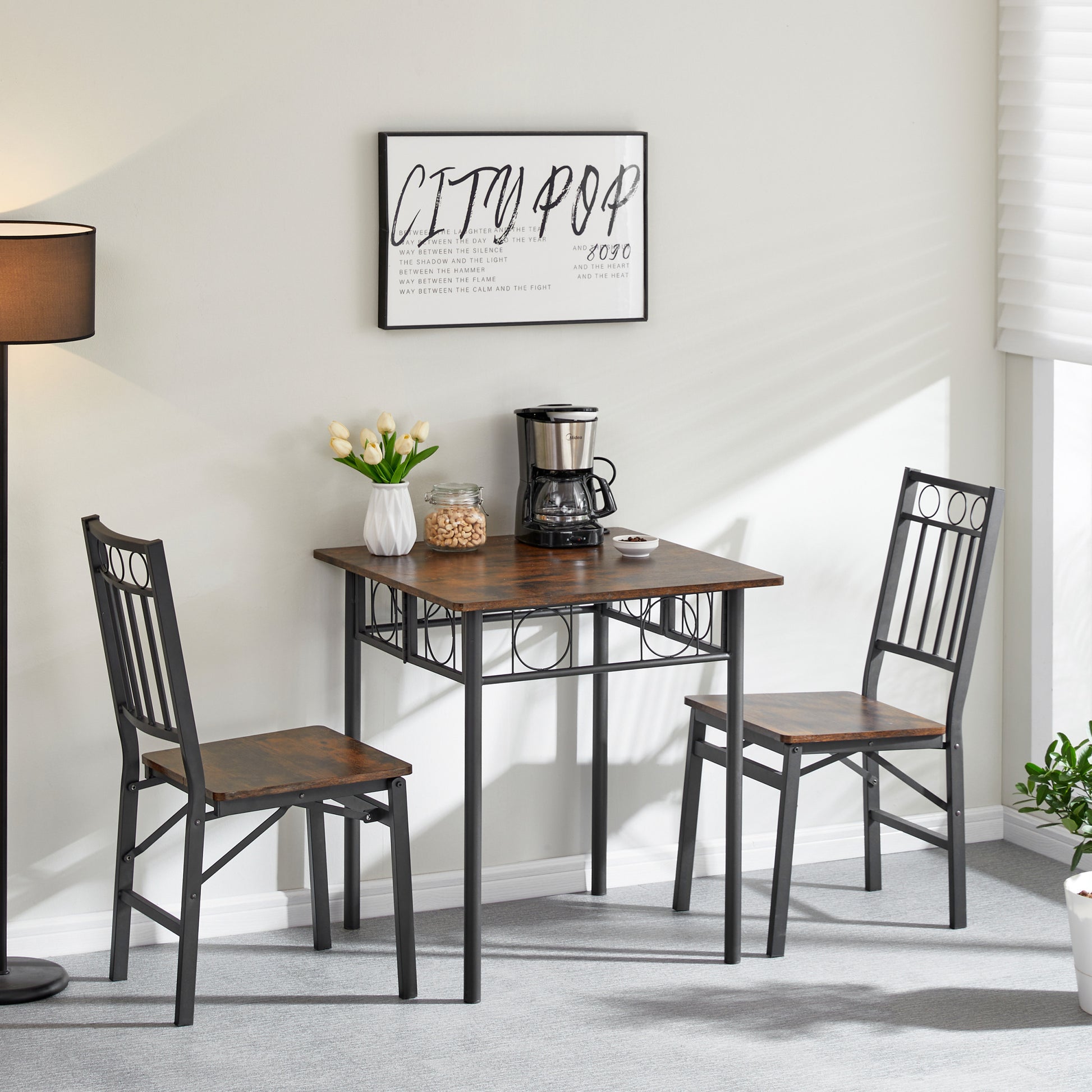 Dining Assemble Metal& Wood Seat Modern Style For Dining Room Decor Folding Retro Chair Brown Brown Dining Room American Design,American Traditional Dining Chairs Metal & Wood