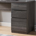 Executive Home Office Desk With Two Storage Drawers And File Cabinet Distressed Grey & Black Grey Particle Board