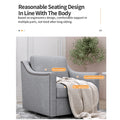 360 Degree Swivel Armchair Cotton Linen Skin Friendly Fabric Ergonomic Design Brass Nail Decorative Armchair Living Room Chairs Bedroom Chairs Living Room Chairs Black Legs Suitable For Indoor Homes