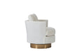 Velvet Swivel Barrel Chair, Swivel Accent Chairs Armchair For Living Room, Reading Chairs For Bedroom Comfy, Round Barrel Chairs With Gold Stainless Steel Base Beige Beige Primary Living Space Modern Velvet