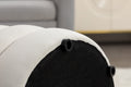 006 Soft Velvet Round Ottoman Footrest Stool,Ivory Ivory Modern Footstool Foam Velvet