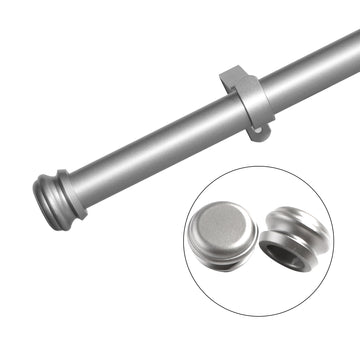 Window Single Curtain Rod Adjustable Sizes: 88" 132", Silver Silver Metal