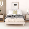 Modern Design Twin Size Floating Platform Bed Frame For White Washed Color White Washed Particle Board