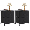 Drawers Dresser Chest Of Drawers,Metal Frame And Wood Top,Black,Two Packs Black Wood