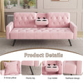 1730 Sofa Bed Armrest With Nail Head Trim With Two Cup Holders 72