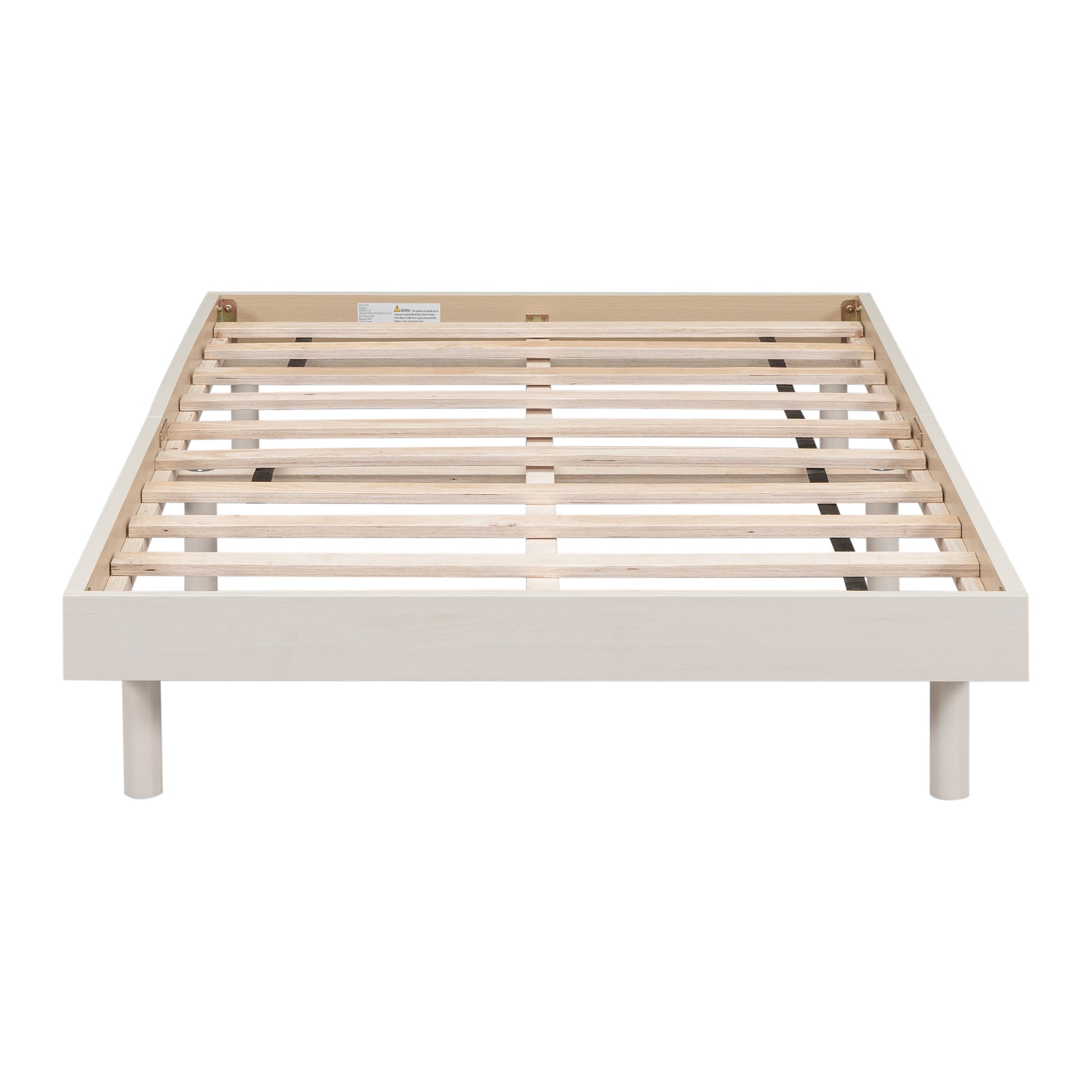 Modern Design Twin Size Floating Platform Bed Frame For White Washed Color White Washed Particle Board