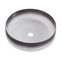 Diamond Shape Bathroom Crystal Glass Vessel Sink, Bathroom Countertop Basin Transparent Gradient Black Grey Grey White Modern Glass
