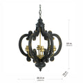 French Country Wood Chandelier, 6 Light Farmhouse Pendant Light Fixture With 28