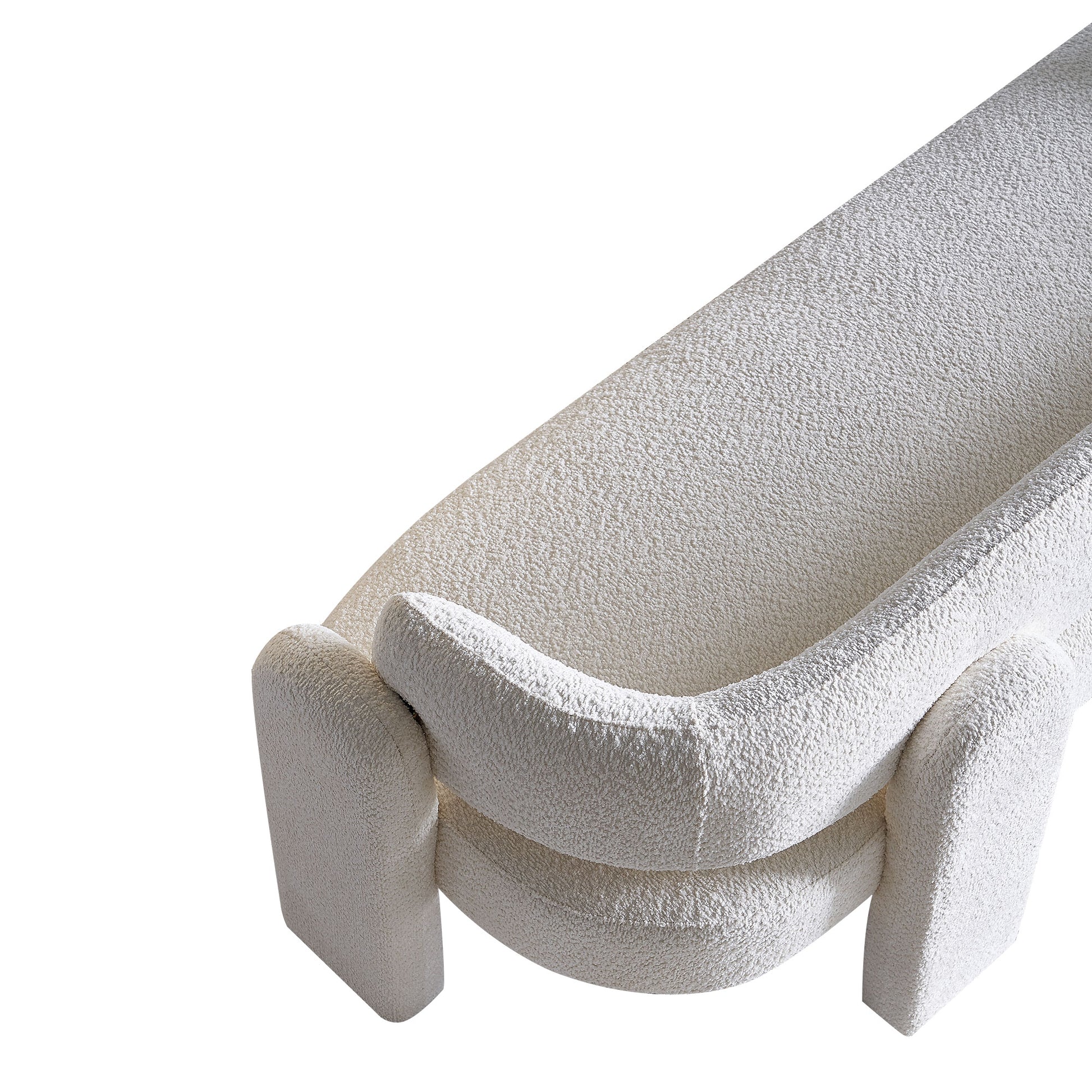 75.59" Wide Boucle Upholstery Modern Sofa For Living Room Beige Beige Polyester Wood Primary Living Space Tight Back Modern Rolled Arms Foam Boucle 1 Seat