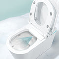 Smart Toilet With 85Mm Wider Bidet Seat, Smart Toilet With Bidet Built In, Voice Control, Bubble Shield, Auto Dual Flush,Tankless Toilet With Warm Air Dryer, Wireness Remote Control, White White Bathroom Ceramic