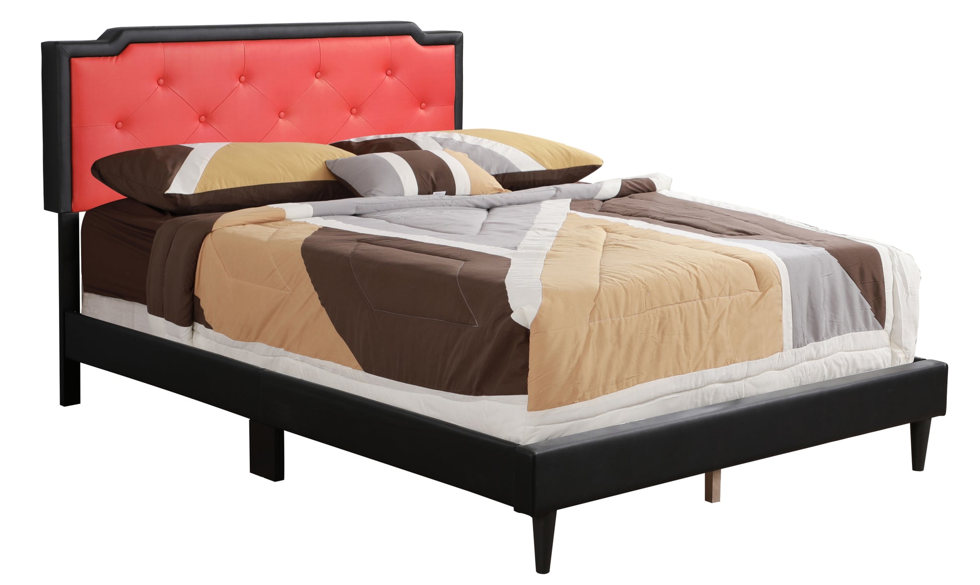 Deb G1120 Qb Up Queen Bed All In One Boxblack Black Foam Pu