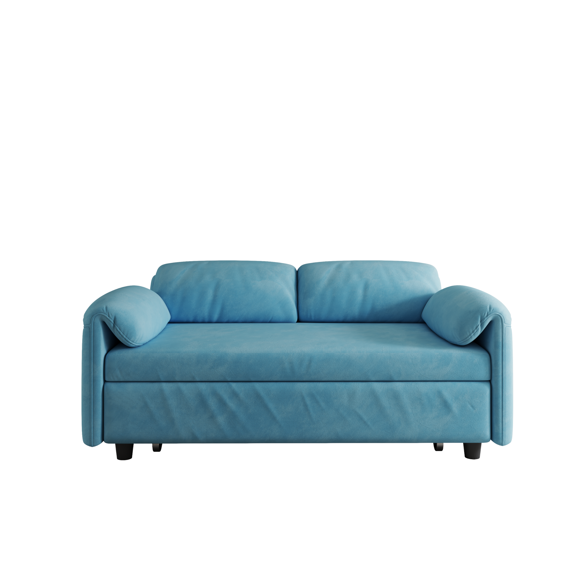 54 "Velvet Blue Sofa Sofa Bed Dual Purpose Living Room Retractable Bed Blue Velvet