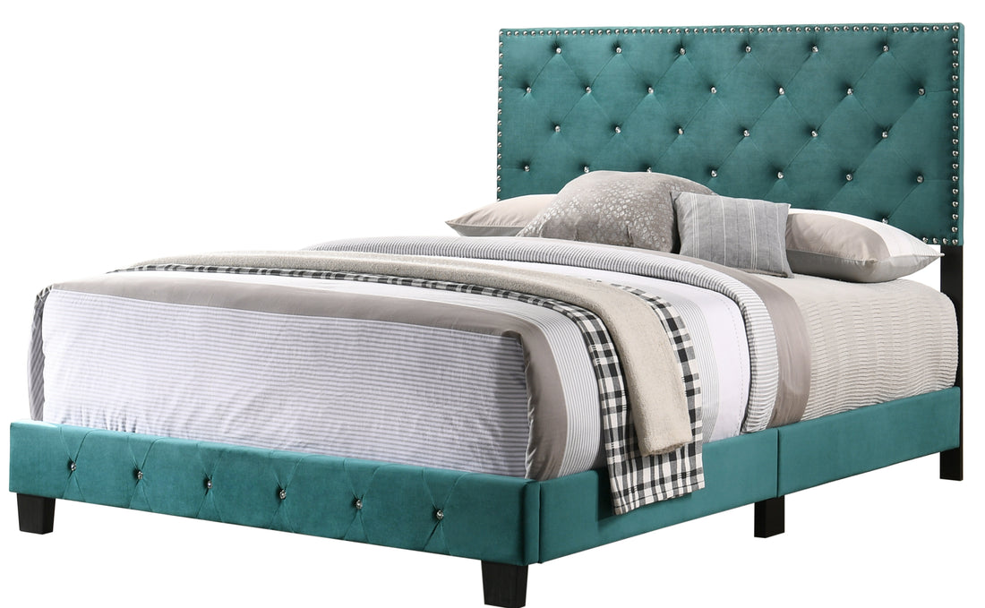 Suffolk G1404 Qb Up Queen Bedgreen Green Foam Velvet