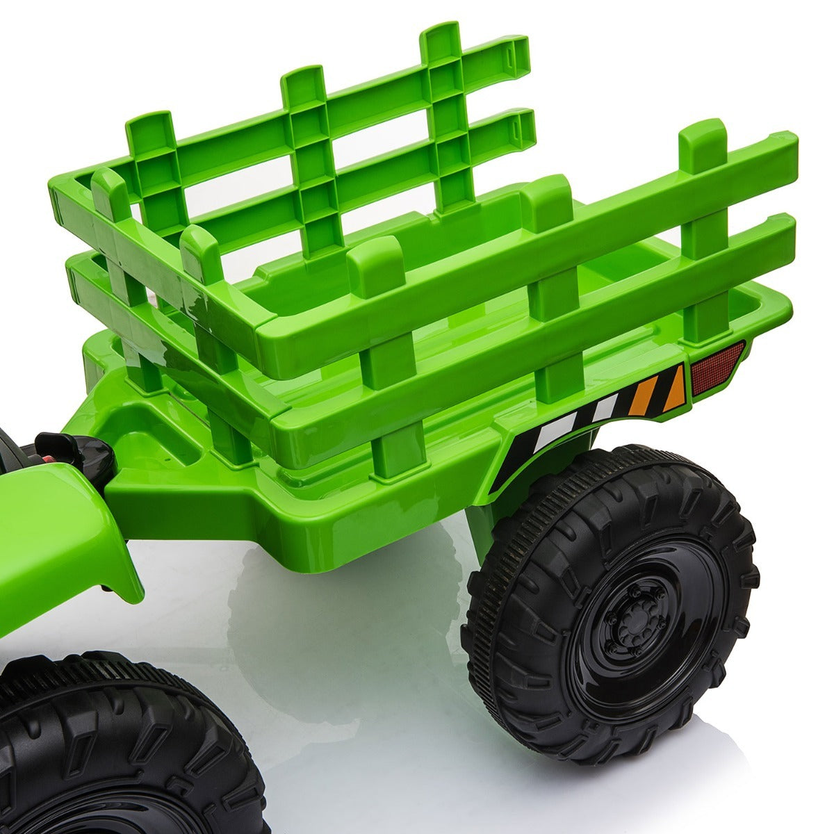 12V Kids Ride On Tractor With Trailer, Battery Powered Electric Car W Music, Usb, Music, Led Lights, Vehicle Toy For 3 To 6 Ages, Light Green Light Green Polypropylene