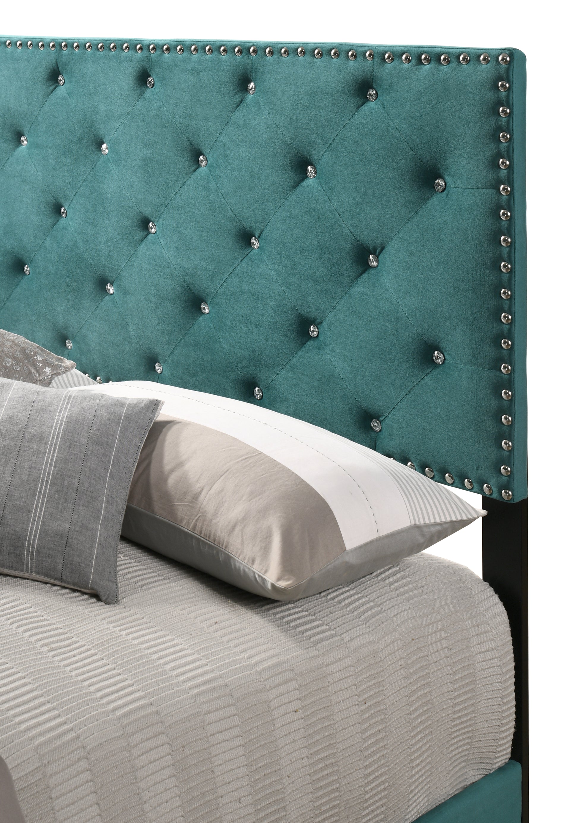 Suffolk G1404 Qb Up Queen Bedgreen Green Foam Velvet