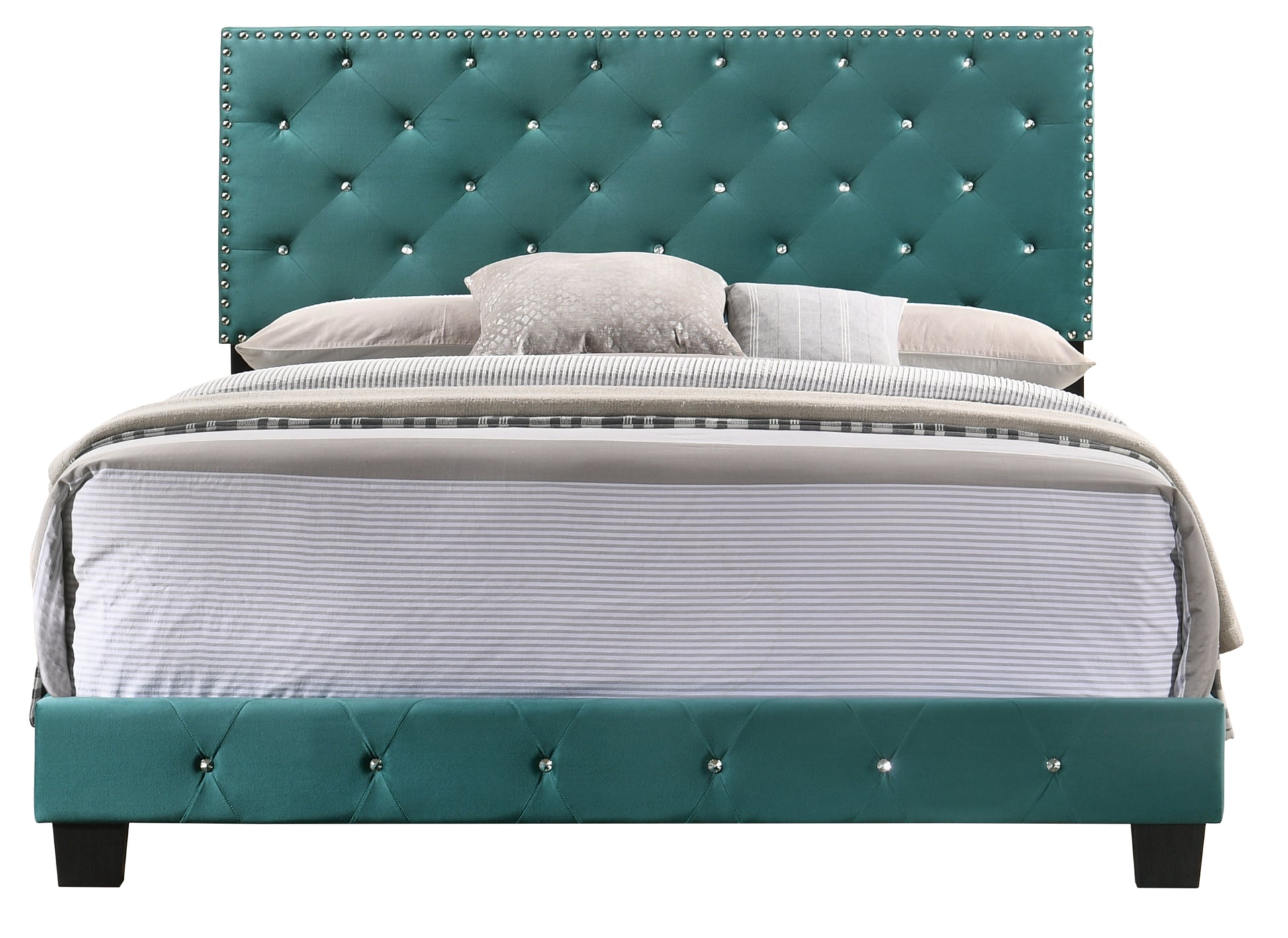 Suffolk G1404 Qb Up Queen Bedgreen Green Foam Velvet