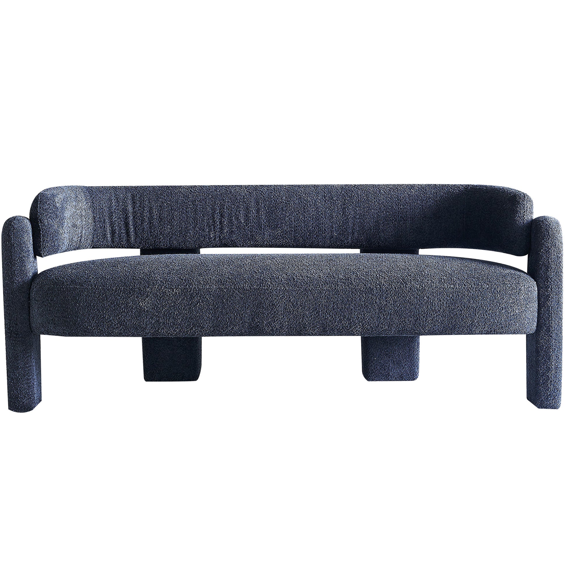 75.59" Wide Boucle Upholstery Modern Sofa For Living Room Dark Grey Dark Grey Polyester Wood Primary Living Space Tight Back Modern Rolled Arms Foam Boucle 1 Seat