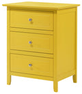 Daniel G1302 N Nightstandyellow Yellow 3 Drawers Particle Board