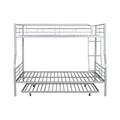 Full Xl Over Queen Metal Bunk Bed With Trundle, Silver Full Xl Silver Iron