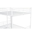 Full Over Full Metal Bunk Bed With Trundle, White White Iron